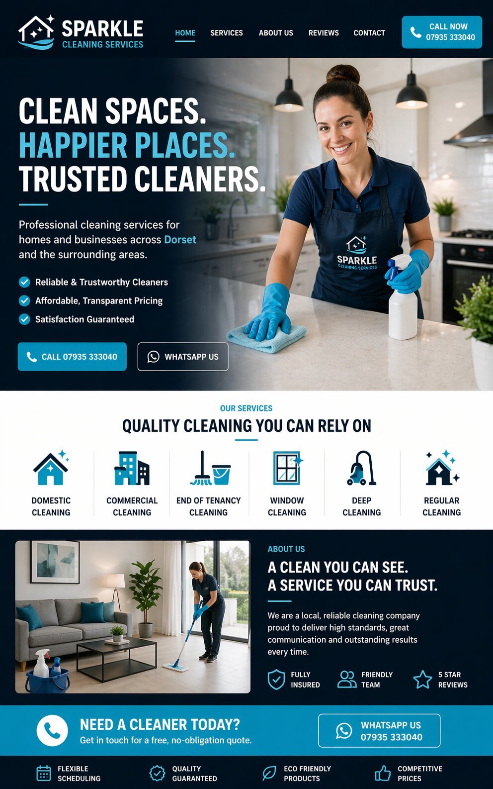 Cleaning company website example by Graftweb