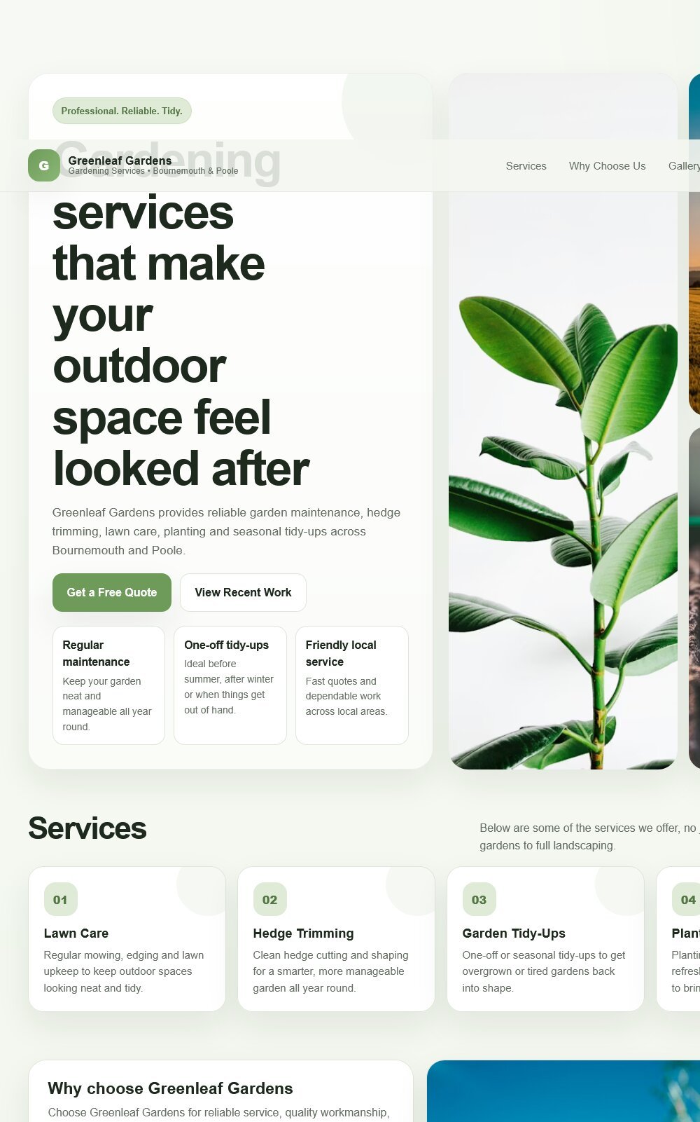 Gardener website example by Graftweb