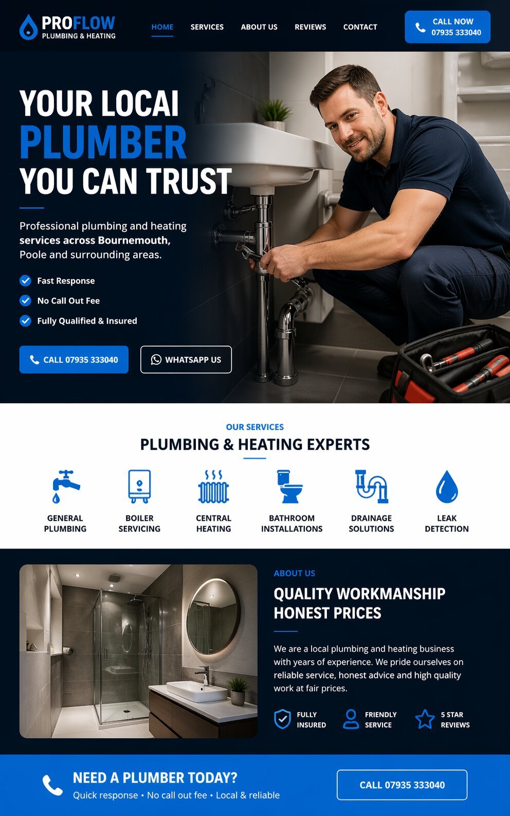 Plumber website example by Graftweb